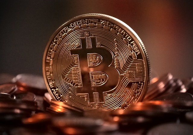 foto van de bitcoin munt, hoewel dit denkbeeldig is want het is een virtuele munt